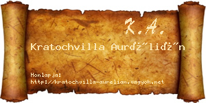 Kratochvilla Aurélián névjegykártya